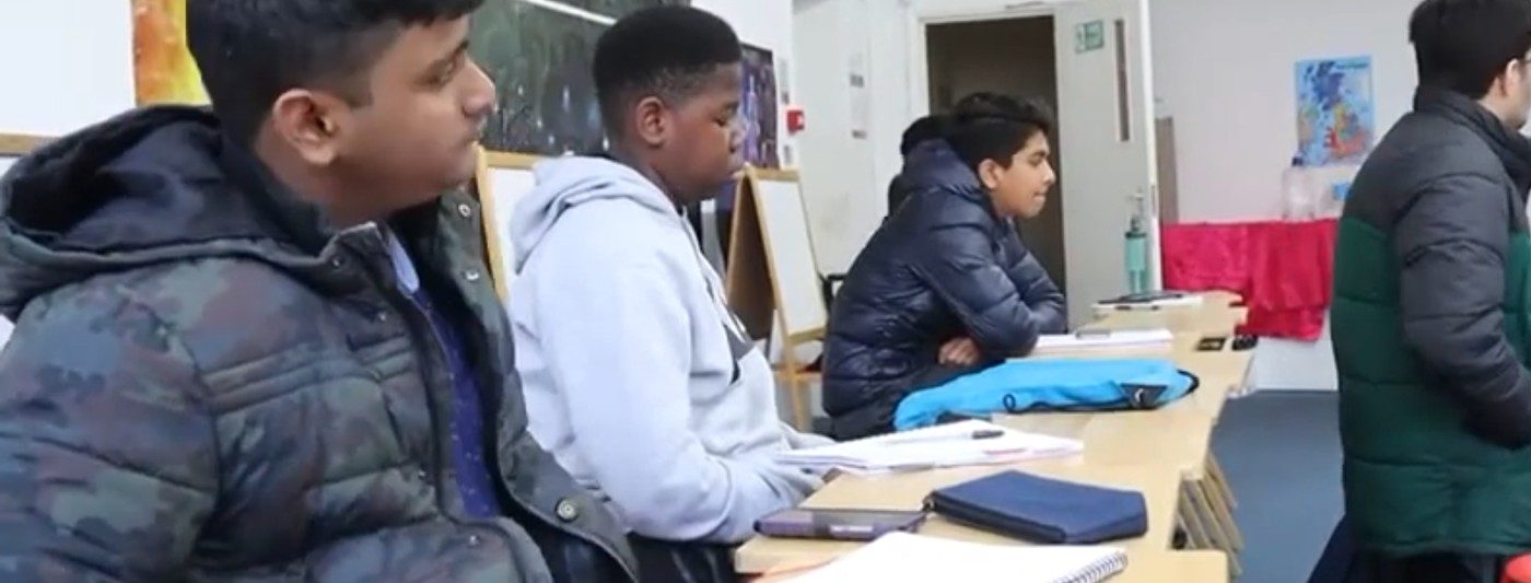Young builders of the club’s age range working side by side in the Croydon studio